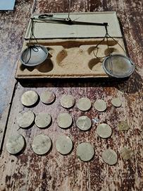 ANTICA BILANCIA PESAMONETE XVIII/XIX