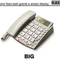 Telefono SAIET Big display e tasti grandi grigio.