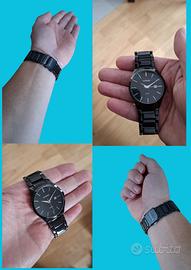 Orologio Curren nero lucido quarta con datario