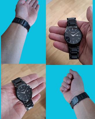 Orologio Curren nero lucido quarta con datario