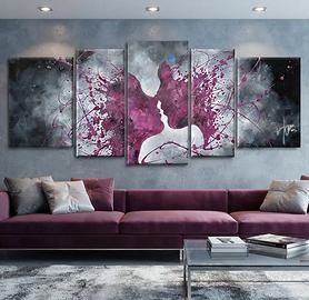 Quadro dipinto a mano bacio