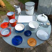 pentole in ferro smaltato  vintage 