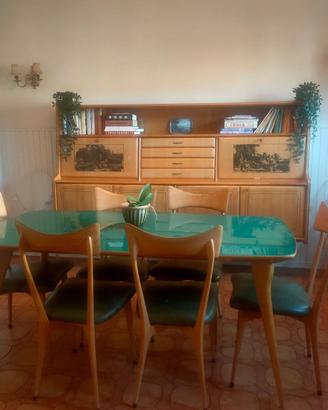 sala da pranzo vintage anni '50 stile Ico Parisi