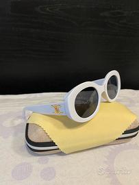 Occhiali da sole avorio ovali Triomphe Celine