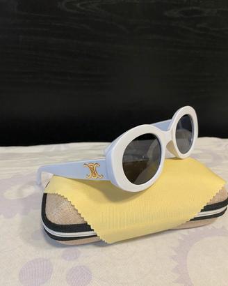 Occhiali da sole avorio ovali Triomphe Celine