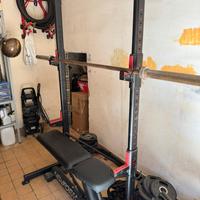 Rack bilanciere e panca con manubri