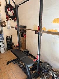 Rack bilanciere e panca con manubri