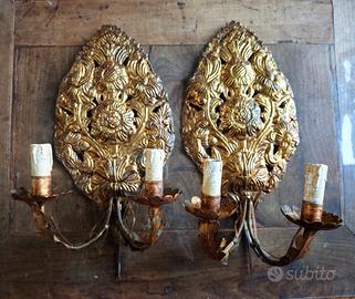 Coppia di Applique in Portapalme fine '600  