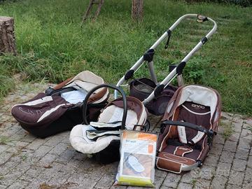 Passeggino Trio Brevi OVO marrone/crema + kit auto