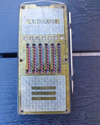 Calcolatrice Meccanica  Tascabile Vintage 