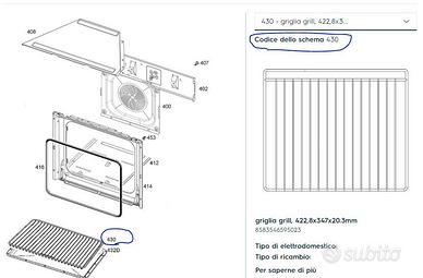 Electrolux Griglia+Leccarda EOH2H00BX originali