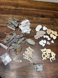 Stock oggetti in legno per lavoretti