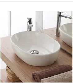 Lavabo d’appoggio ovale in ceramica