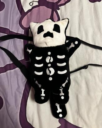 vintage mall goth skeletom plush backpack y2k