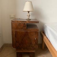 2 comodini art decò anni ‘30 in radica