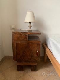 2 comodini art decò anni ‘30 in radica