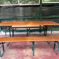 Set Tavolo da Giardino con Panchine