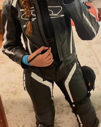 Tuta moto divisibile da donna 46 Spyke usata poco