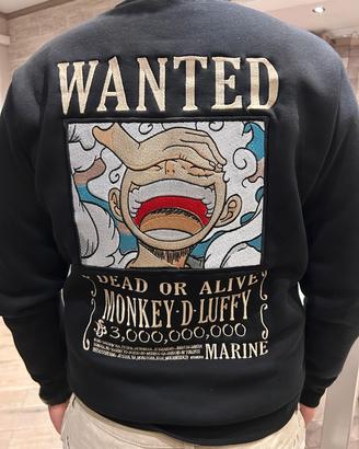 felpa ricamata one piece luffy gear 5 
