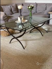 Tavolino da salotto in ferro battuto