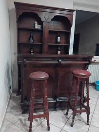Mobile Bar Casa Anni 80 Spalliera Bancone Sgabelli