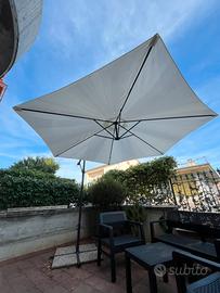 Ombrellone da giardino 3x3 h250mm con 4 basi peso