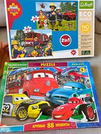 Set Puzzle Bambini: Sam il Pompiere (2 in 1) + Car
