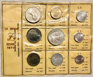 Serie monete Repubblica 1970 500 1000 lire argento