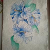 biglietto auguri dipinto carta artigianale spessa 