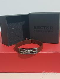 Bracciale Sector Unisex Pelle Accaio Con Scatola