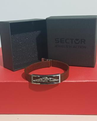Bracciale Sector Unisex Pelle Accaio Con Scatola