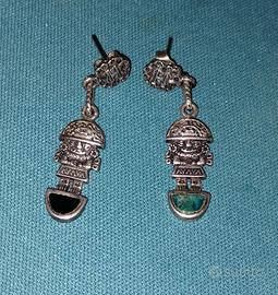 orecchini in argento e smalti