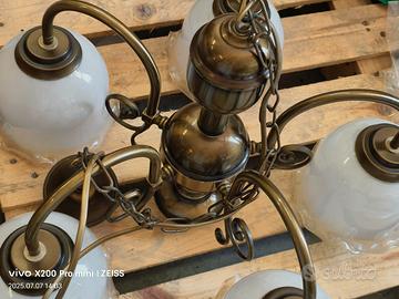 Lampadario vintage in rame