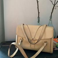 BORSA CAPIENTE AVORIO IN PELLE MANICI cm 33x23x10