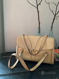 BORSA CAPIENTE AVORIO IN PELLE MANICI cm 33x23x10