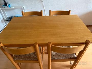 Tavolo allungabile + 4 sedie + credenza bassa + 2