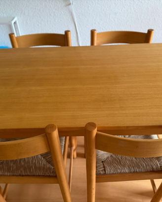 Tavolo allungabile + 4 sedie + credenza bassa + 2