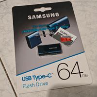 pen drive tipo-c Samsung 64gb + SD 32gb