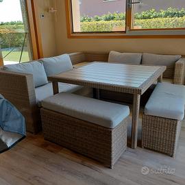 NUOVO SET GIARDINO SIMIL RATTAN 