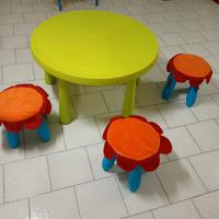 Tavolo e sgabelli per bambini