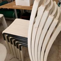 Set 6 sedie impilabili in legno laccate '900