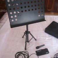 Microfono-sennheiser+leggio-allung della k&m+borsa