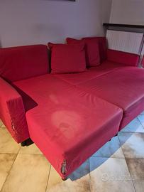 divano letto contentitore rosso 