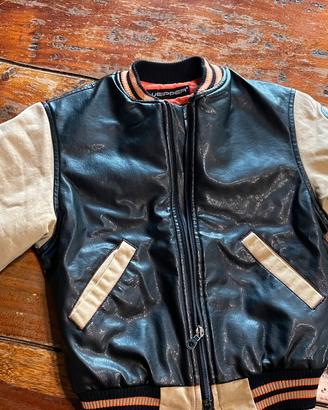 Giacca tessuto e similpelle