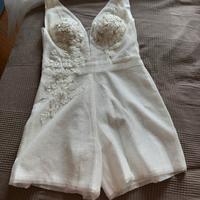 abito da sposa swarovski con pantalocini e gonna