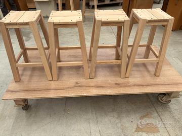 4 SGABELLI RUSTICI IN LEGNO 64