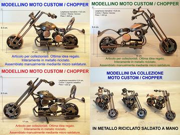 MOTO CUSTOM CHOPPER HARLEY METALLO COLLEZIONISMO