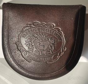Portamonete vintage in pelle anni '50
