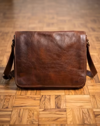 Borsa Uomo a Tracolla  Vera Pelle Cuoio