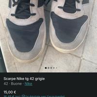 Scarpe nike tg 42 grigie usate